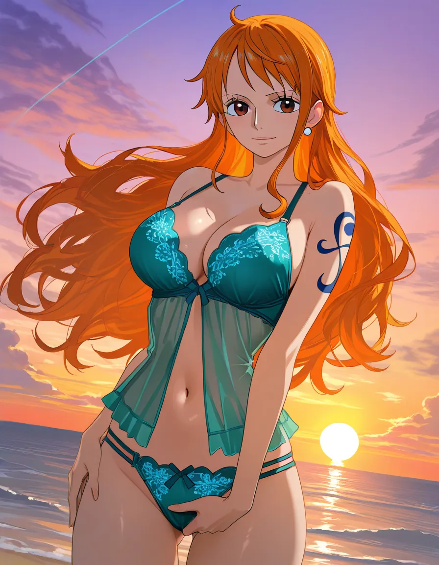 score_9, score_8_up, score_7_up, score_6_up, 1girl, (Nami from One Piece), 4k, hdr, best resoluthion, detailed, detailed face, oceant, sunset, sunbeams, beautiful sky, girl in teal lingerie, (one, piece), (masturbate:1.5), orgasm face, pleasure, pussy juice, exposed tits, hard nipples naked breast, <lora:hinaTuningFaceDetailer_SDXL-v2-rank256-pruned:.8>, staekinglight, pcpcpc, <lora:nai3animation_v2.6.1-000100:.8>, taking selfie, recording self, tongue out, big ass kneeling showing ass, exposed tits, blowing kiss, (selfie angled down on girl), (top view), <lora:ClearHand-V2:.8>, dildo riding, one piece anime quality, one piece anime style, hentai_studio_quality, hentai_studio_quality