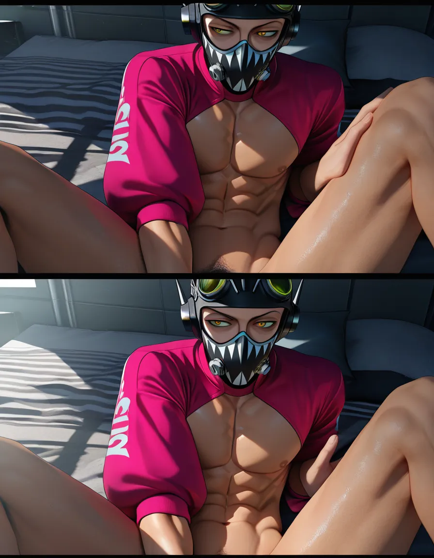 highres, vivid, male focus, puffy sleeves, missionary, dominant stare, explicit anime render, score_9, score_8, 3d render, octane render, subsurface scattering, ray tracing, smooth shading