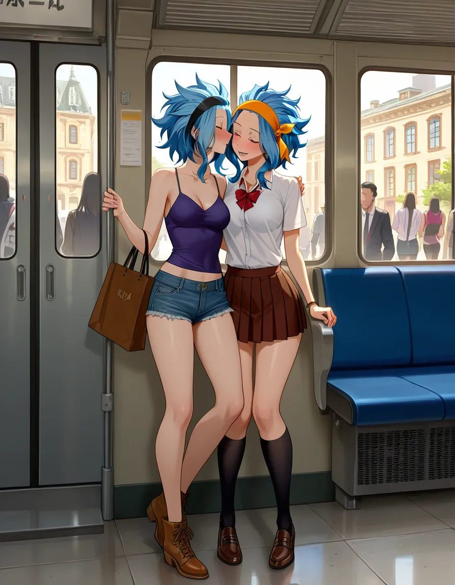 levy mcgarden, exhibitionism, public_indecency, yuri, hentai_studio_quality