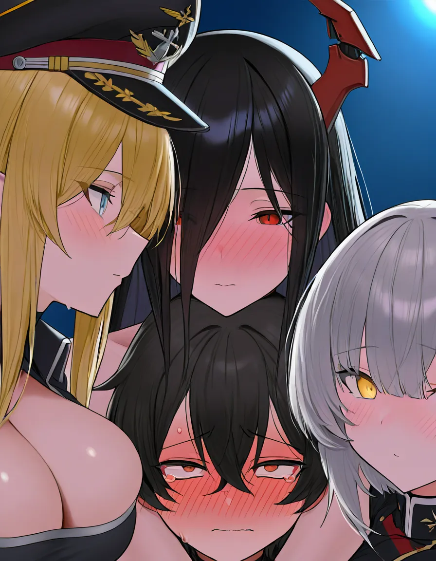 /masterpiece absurdres /ultra_detailed /best_lighting 1boy 2girls multiple_girls 

commander_(azur_lane) otoko_no_ko black_haired_male short_haired_male blue_eyed_male peaked_cap peaked_cap_on_male tearing_up full-face_blush commander_blushing

friedrich_der_grosse_(azur_lane) black_haired_female yellow_eyed_female black_pupils absurdly_long_hair large_breasts huge_ass thick_thighs horns evil_smile crazy_eyes friedrich_der_grosse_smiling

enterprise_(azur_lane) grey_hair white_uniform clothed_enterprise background_character female_in_background enterprise_in_background wide-eyed crying enterprise_crying crying_with_eyes_open covering_own_mouth enterprise_covering_own_mouth peaked_cap 

male_focus nude clothed_female_nude_male futanari futanari_friedrich_der_grosse futa_with_male futa_with_otoko_no_ko futa_penetrating_male futa_penetrating_otoko_no_ko friedrich_der_grosse_penetrating_commander doggystyle anal femdom assertive_female submissive_male submissive_commander commander_penetrated full_body 

netorare cuckhold cheating watching_sex enterprise_watching_sex cuckquean_enterprise crying enterprise_crying, hentai_studio_quality