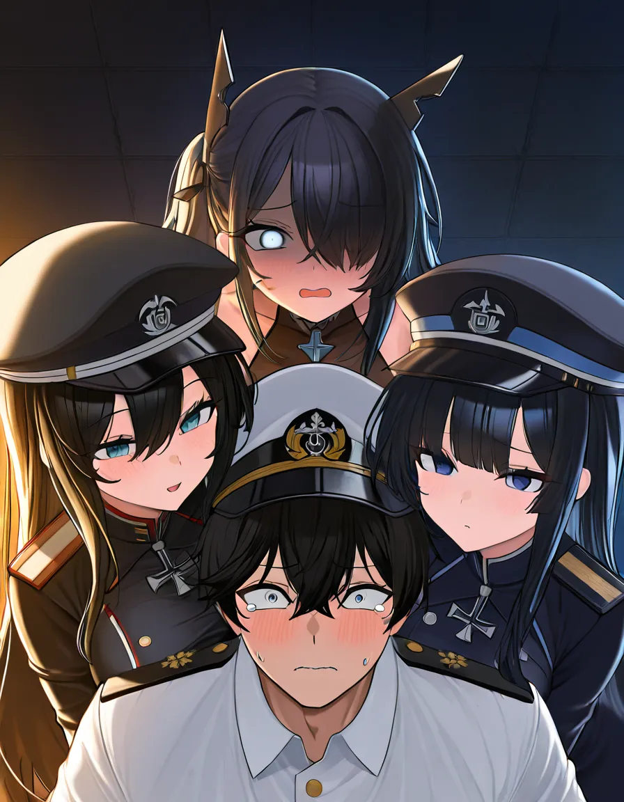 /masterpiece absurdres /ultra_detailed /best_lighting 1boy 2girls multiple_girls
commander_(azur_lane) otoko_no_ko black_hair black_haired_male black_haired_commander short_haired_male blue_eyed_male blue_eyed_commander peaked_cap peaked_cap_on_male tearing_up full-face_blush commander_blushing moaning commander_moaning
friedrich_der_grosse_(azur_lane) black_haired_female yellow_eyed_female black_pupils absurdly_long_hair large_breasts huge_ass thick_thighs horns size_difference evil_smile crazy_eyes friedrich_der_grosse_smiling
enterprise_(azur_lane) grey_hair white_uniform purple_eyed_female long_hair clothed_enterprise background_character female_in_background enterprise_in_background wide-eyed crying enterprise_crying crying_with_eyes_open covering_own_mouth enterprise_covering_own_mouth peaked_cap
male_focus nude clothed_female_nude_male futanari futanari_friedrich_der_grosse futa_with_male futa_with_otoko_no_ko futa_penetrating_male futa_penetrating_otoko_no_ko friedrich_der_grosse_penetrating_commander doggystyle anal femdom assertive_female submissive_male assertive_friedrich_der_grosse submissive_commander commander_penetrated futa_riding_otoko_no_ko full_body
netorare cuckhold cheating watching_sex enterprise_watching_sex cuckquean_enterprise crying enterprise_crying, hentai_studio_quality