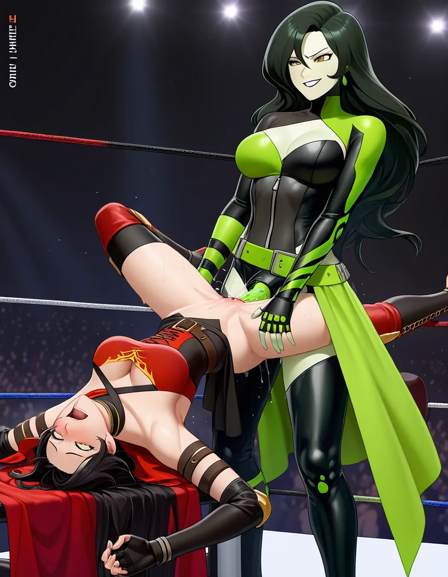 2girls , wrestling_ring , strapon , cinder_fall_(rwby) , shego , sex defeated ,cumming pussy_juice, orgasm, hentai_studio_quality, hentai_studio_quality, hentai_studio_quality, hentai_studio_quality, hentai_studio_quality, hentai_studio_quality