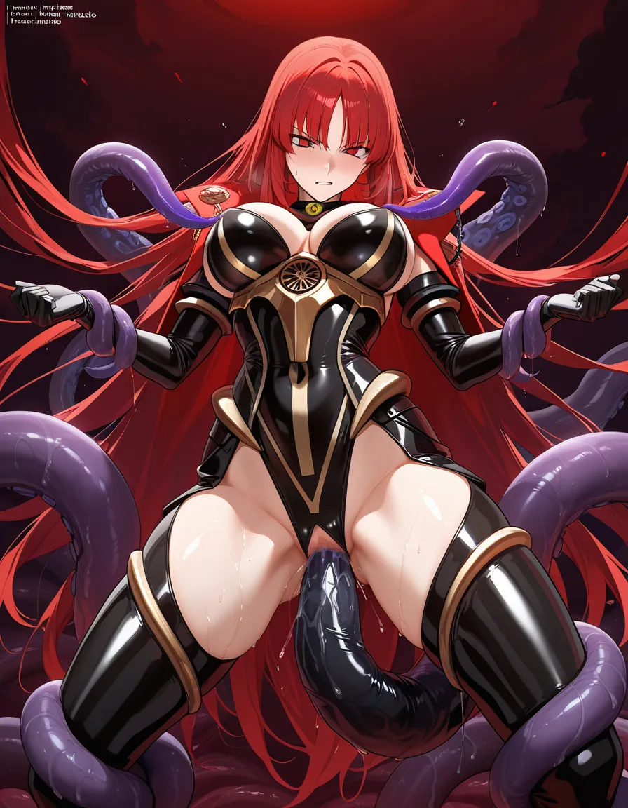 Oda nobunaga fate. Tall. Red hair. long_bangs futa_with_female tentacles, hentai_studio_quality
