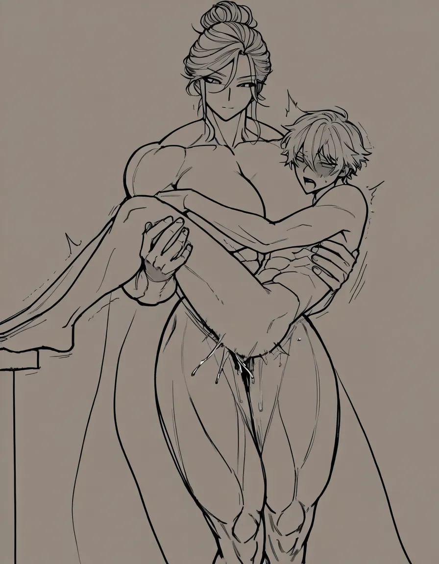 10ft Tall Giant muscular_female, short petite adult male, female thrusting, penetration, femdom, male legs_up, princess_carry standing_sex, size_difference, height_difference, female ginger medium_hair messy bun , dominant female looking_at_another, hand_on_own_hip , submissive male, male short_hair, female abs, female big biceps, female big shoulders, female thick_thighs, female huge_ass, female wide_hips, large_breasts, male narrow_waist, 9ft female, nude, domination, eye_contact, tight shower indoors, hentai_studio_quality