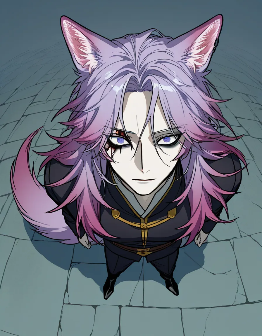 From a distant third person perspective, the main character is a male with pink and pink wolf tail medium long hair, messy and fragmented layers of hair, cold white skin, light purple lazy semi drooping eyes, narrow eye shape, exquisite facial features, lip studs, multiple ear holes, world weary and cold temperament, handsome, Korean style thick painted style, high-definition, delicate details, pink and pink wolf tail medium long hair, messy and fragmented layers of hair, cold white skin, light purple lazy semi drooping eyes, narrow eye shape, exquisite facial features, lip studs, multiple ear holes, world weary and cold temperament, handsome, Korean style thick painted style, high-definition, detail, the main character kneels on the bed with his buttocks and body lying on the bed. Wearing a trendy open waisted top and thongs on the lower body, the main character has a height of 180cm and exudes a atmosphere in Japanese anime style. The penis is chrysanthemum shaped, and the main character's anus is chrysanthemum shaped and compact, with a slender figure and medium-sized thighs and buttocks. The shape is peach shaped. Male, leg to body ratio excellent non feminized boy, male organ, barefoot, main character with slender legs, main character with proud face showing shy buttocks, medium to smallcute yaoi, hentai_studio_quality
