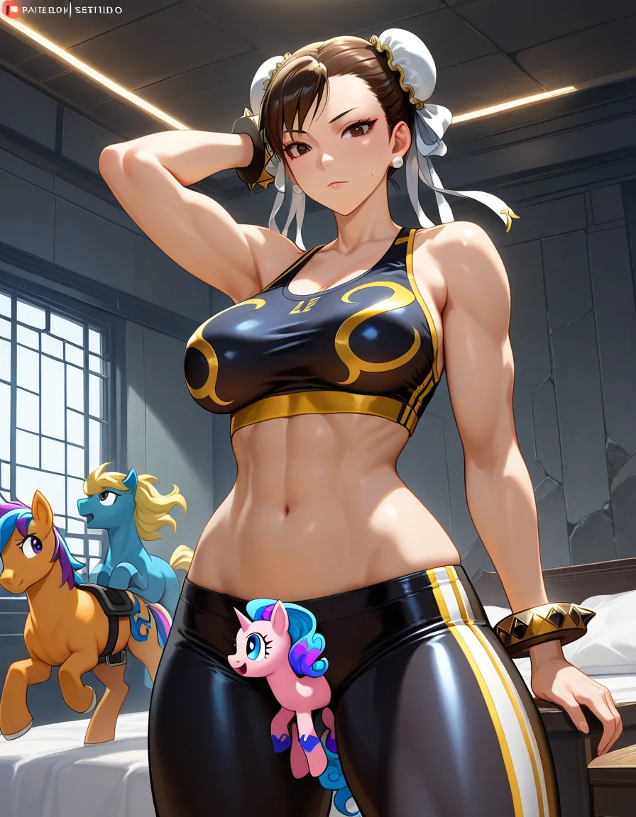 chun li, pony , belly rider, hentai_studio_quality