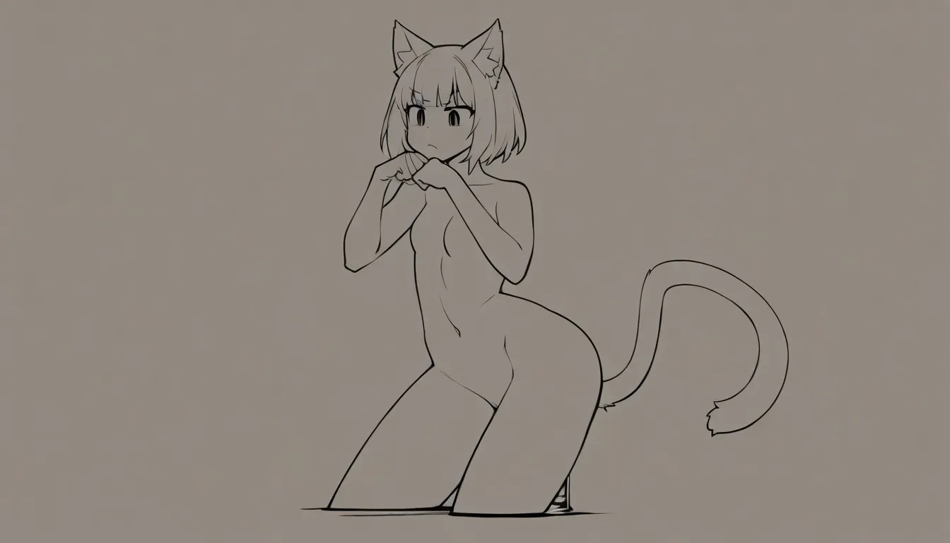 ultra detailed shading, catgirl, hip sway, hourglass figure, short hair, anime style, vaginal, imminent_penetration, futa_with_female,