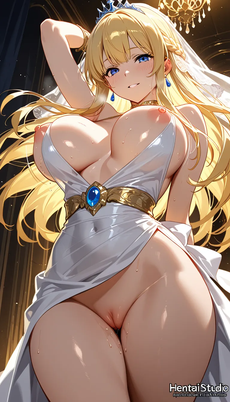 best quality, explicit detail, princess, cocktail dress, bouncing breasts, doujin style