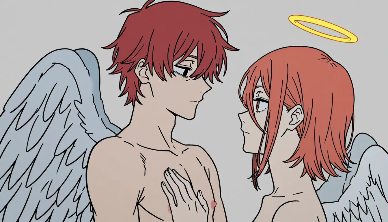 chainsaw_man_style, (tatsuki_fujimoto_style), anime_screencap

angel_devil_(chainsaw_man). 1femboy with penis and flat boy's chest, male, long_red_hair, angel_wings, halo, on bed.

anal sex, gay sex, interracial, black_male, penis in ass, penis, faceless_male, naughty_face 

gay sex, male only, testicles 

long and fat black penis in little white ass, yaoi, penis 

doggystyle 

try8
