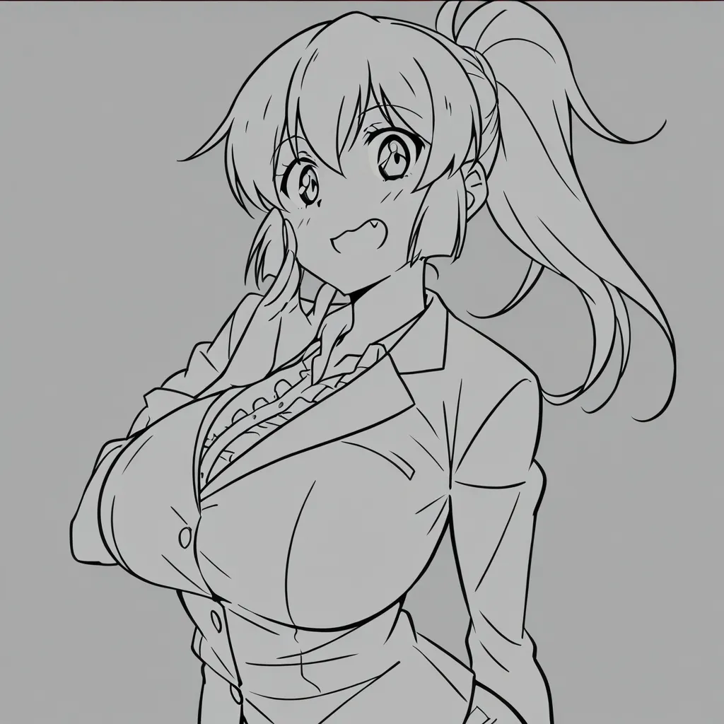 8k, sharp focus, detailed skin, office lady, ponytail, frills, teasing, volumetric light, film photography