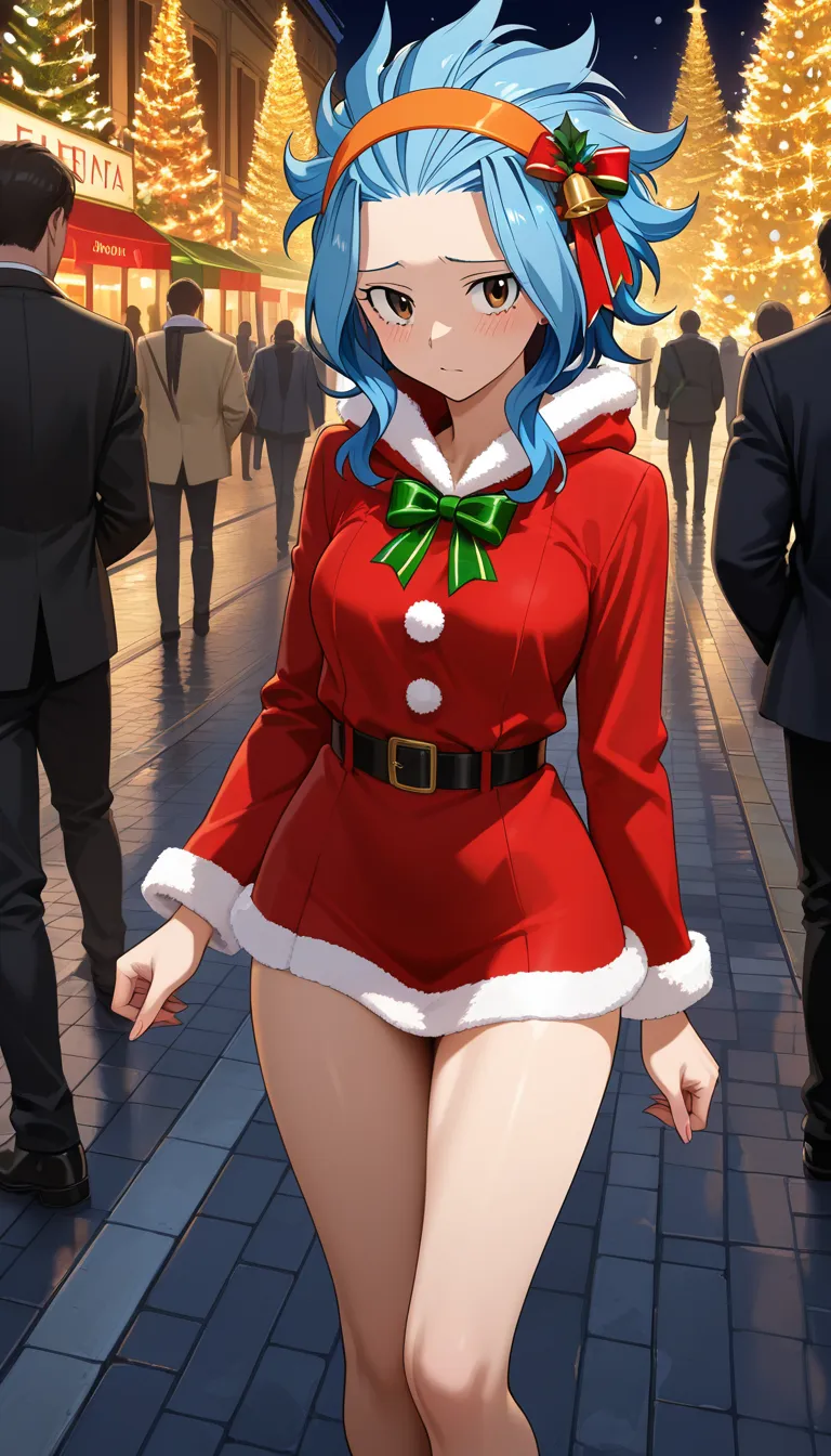 levy mcgarden, no panties, public, exhibitionism, shame, short dress, christmas, hentai_studio_quality