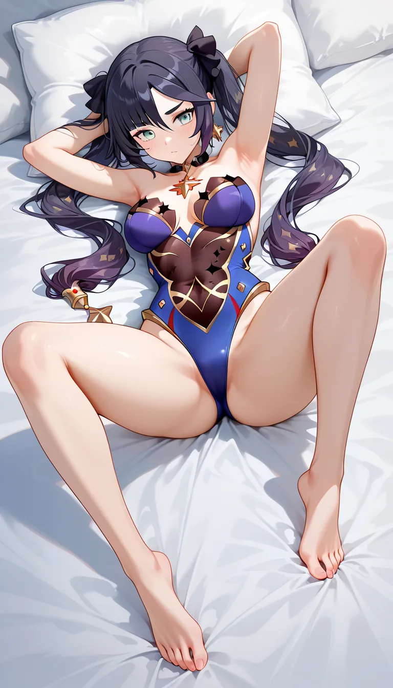 Mona, Genshin Impact, barefoot, armpits, hentai_studio_quality