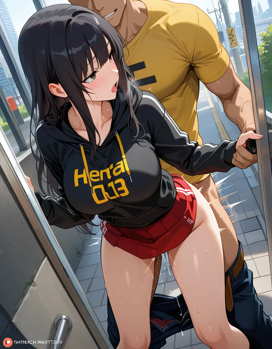 clothed_sex. doggystyle In public. In hentai_studio_quality, hentai_studio_quality, hentai_studio_quality