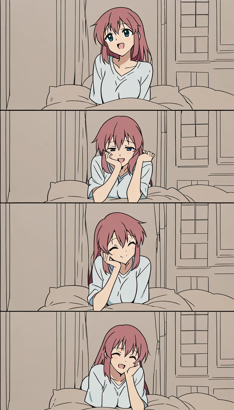 woman in bedroom getting railed. laughing,