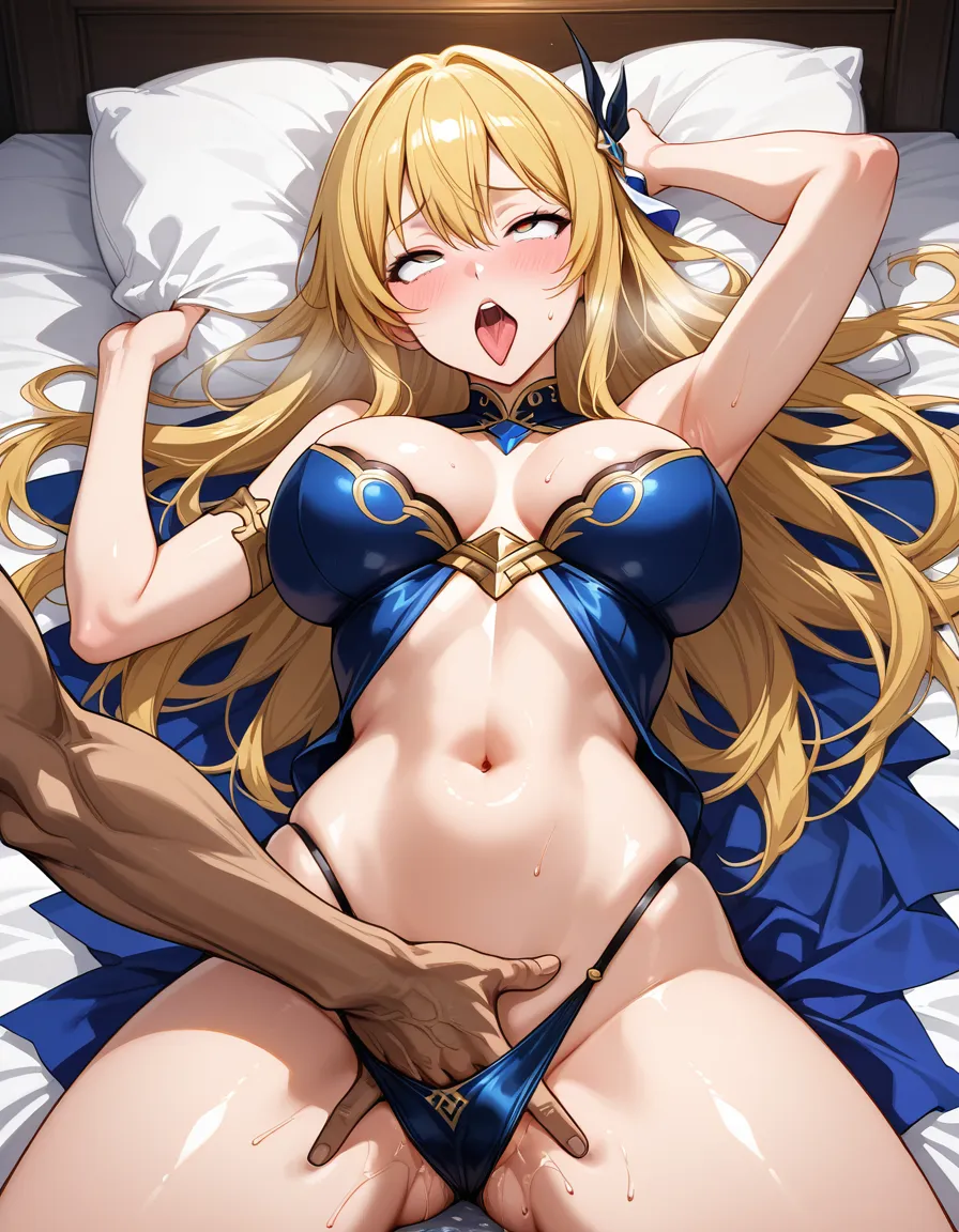 hot sexy brunette fingering a hot sexy blonde while being fingered by the blonde and pulling an erotic ahegao, hentai_studio_quality