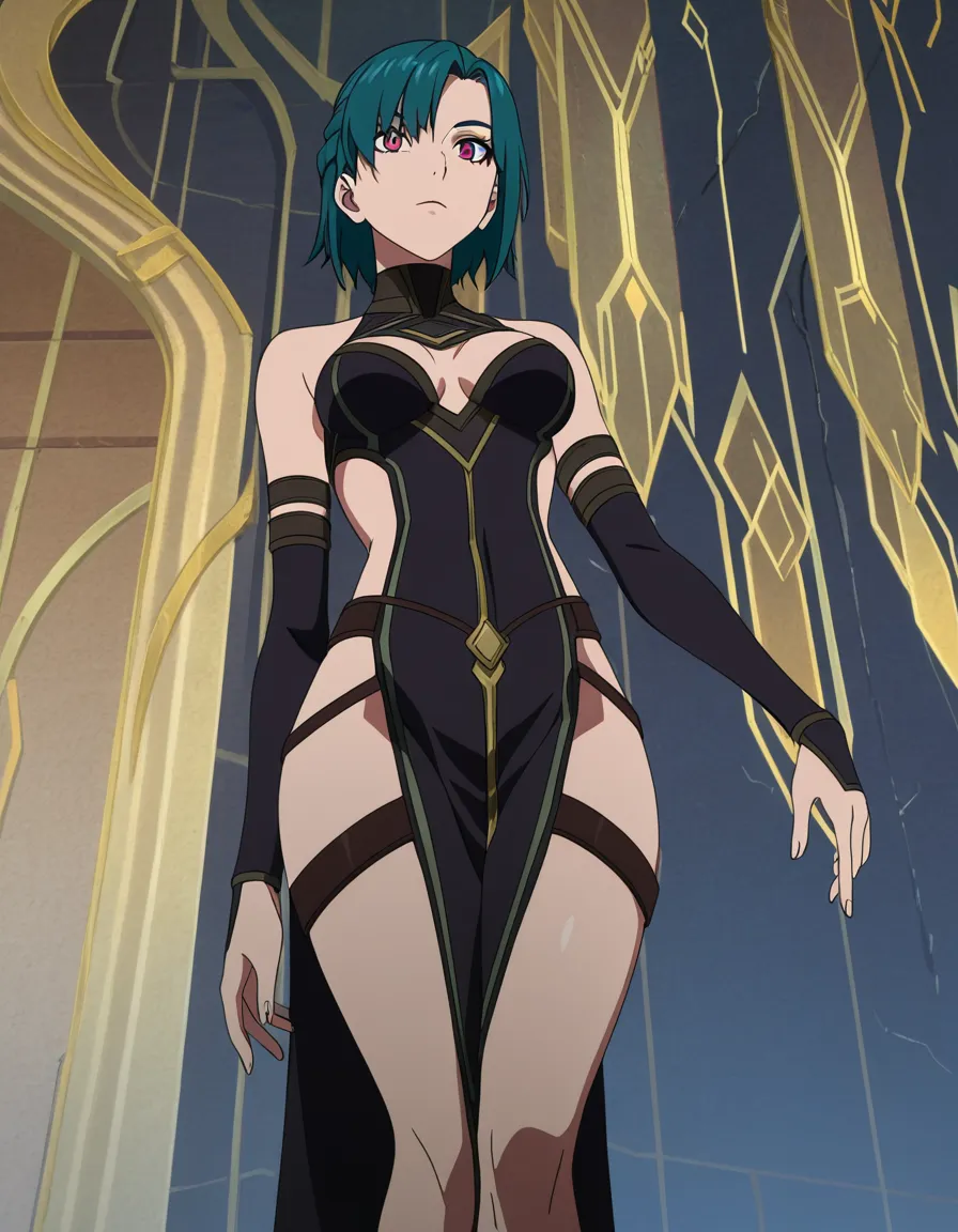 Jinx arcane league of legends full_body thick_thighs, revealing_clothes, (anime style:1.3), 2d, anime screencap, cel shading, flat color full_body, hentai_studio_quality
