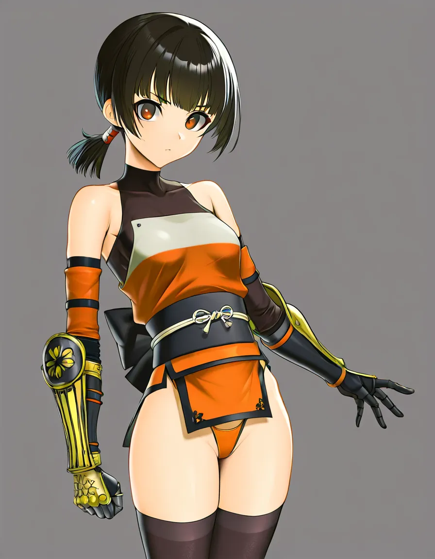 {kaede_(onimusha)} solo female ninja orange_clothes japanese_clothes orange_mini_skirt black_hair short_hair (((low_ponytail short_ponytail))), bare_shoulders bare_thigh, brown_eyes,gauntlet, thighhighs,, orange_panties highleg_panties, upper_clothes_color_orange, (((female erection_clitoris))), ((spread_legs )) (((((((((((((((((((((((no_penis)))))))))))))))))))))))) hentai_studio_quality, hentai_studio_quality, hentai_studio_quality, hentai_studio_quality, hentai_studio_quality, hentai_studio_quality