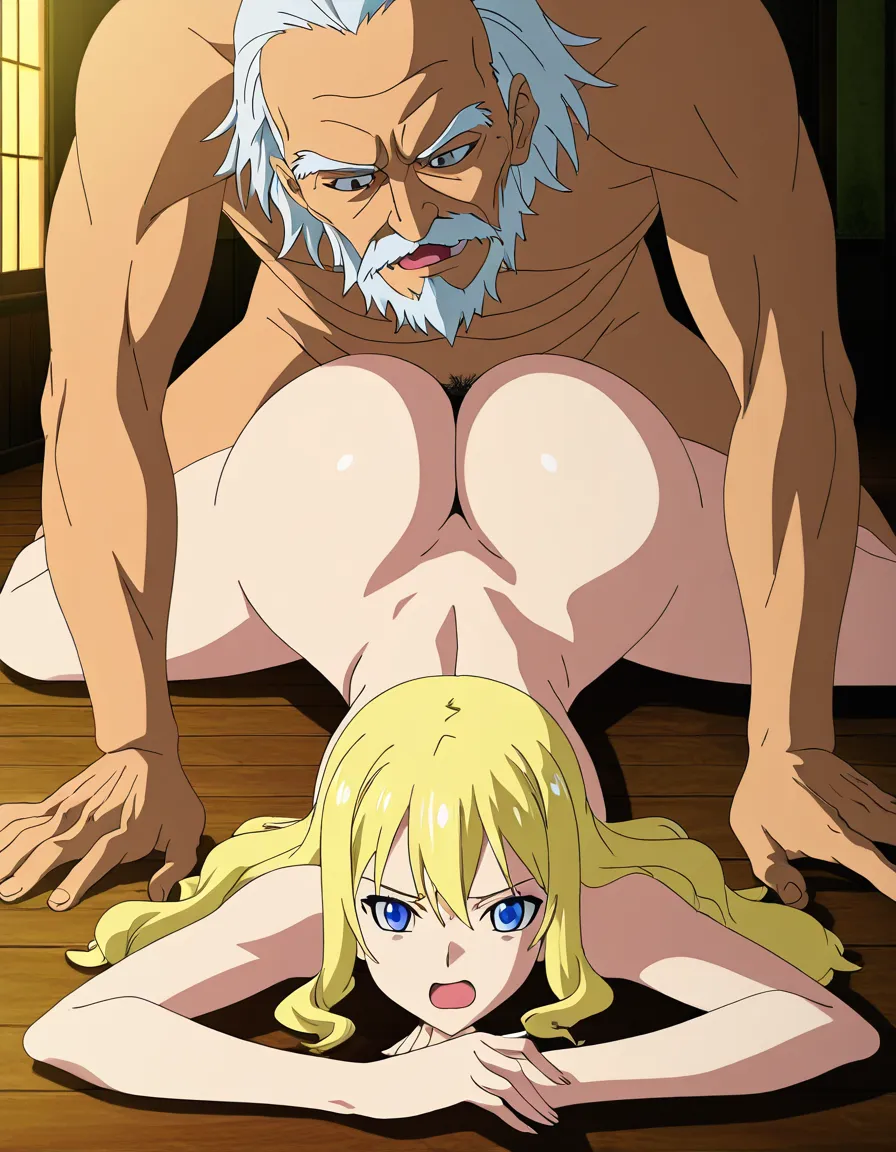 huge_ass, narrow_waist, hourglass body, long blonde_hair, blue_eyes, beautiful, hentai_studio_quality, laying flat, sex_from_behind, prone bone, male_penetrated,,old man(anime style:1.3), 2d, anime screencap, cel shading, flat color, @00osamio00, (anime style:1.3), 2d, anime screencap, cel shading, flat color, @00osamio00, (anime style:1.3), 2d, anime screencap, cel shading, flat color, @00osamio00, (anime style:1.3), 2d, anime screencap, cel shading, flat color, @00osamio00, hentai_studio_quality