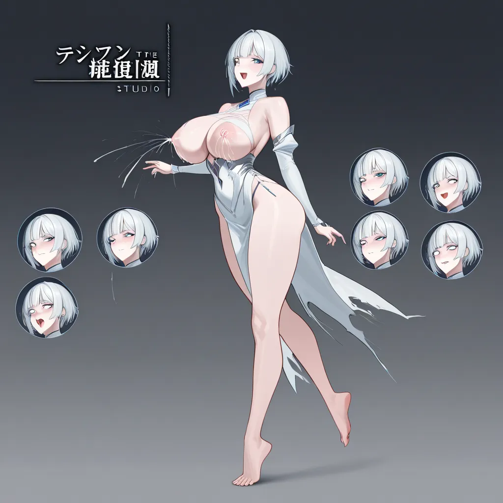 (Busty_Lactating_human_female_princess:1.3), (uncontrollable_female_desire:1.4), ripped clothes, elegant, haughty female, extreme  joy, exaggerated expressions, short_hair, silver-white_hair_with_bangs, barefoot_and_feetsoles; vaginal sex, (multiple views:1.7); vibrant_detailed_fantasy_ancient_rome_setting, extreme ahegao, tongue out, cross eyed, intense pleasure