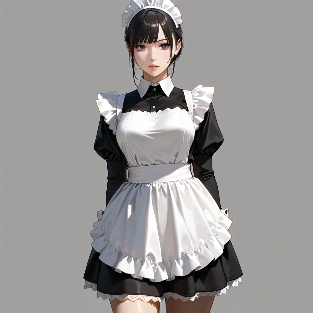 best quality, hyperrealistic, maid, reverse cowboy_shot