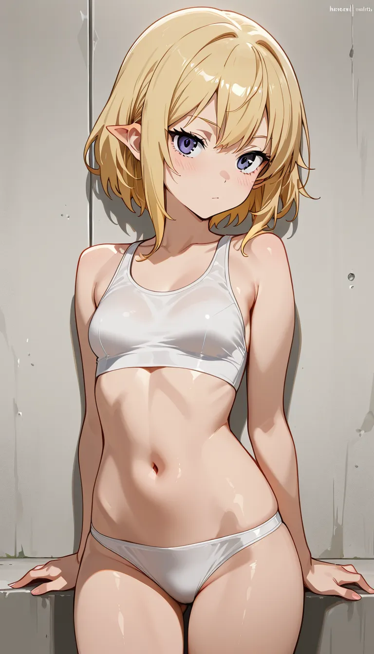 Petite blonde Asian anime girl taking hard white coxk