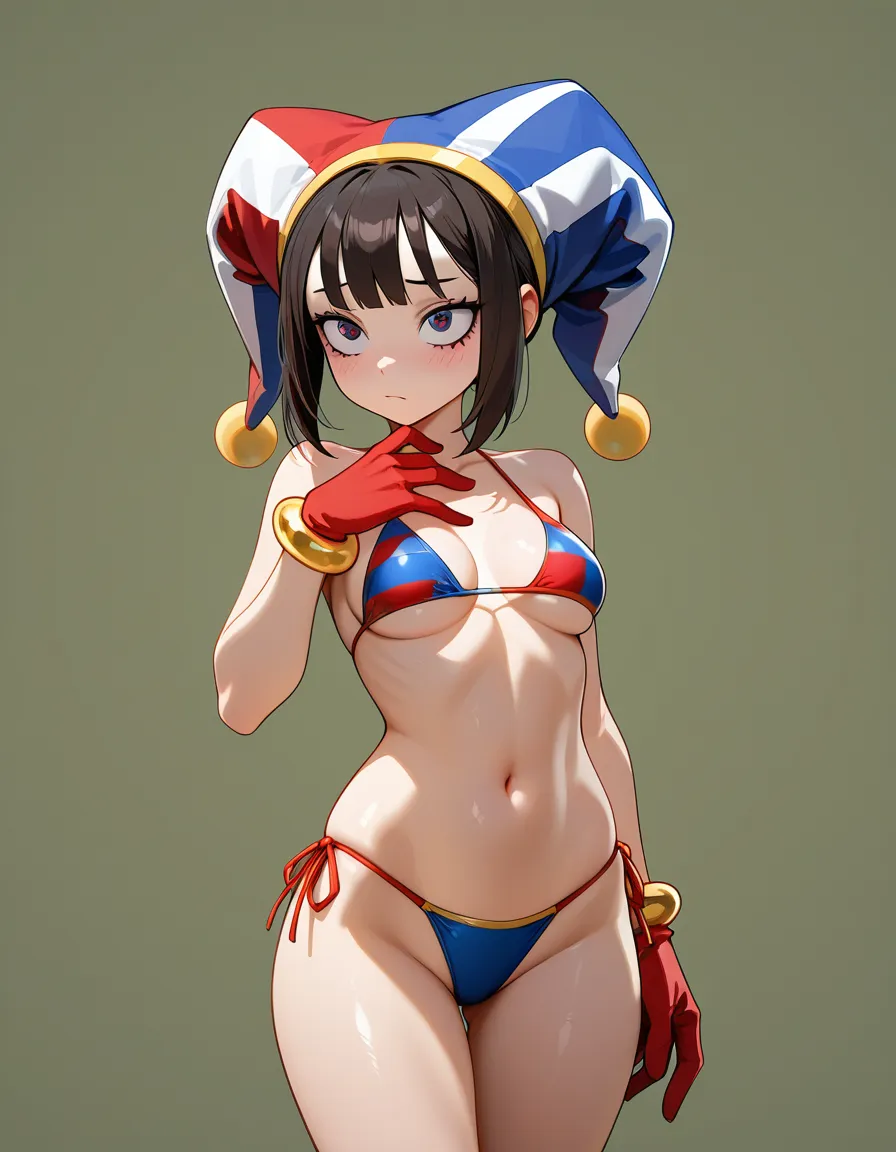 Pomni from the amazing digital circus in a bikini, hentai_studio_quality