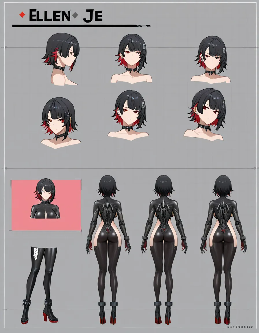 High detail, best quality, ellen joe, reference_sheet, naked,, hentai_studio_quality, hentai_studio_quality