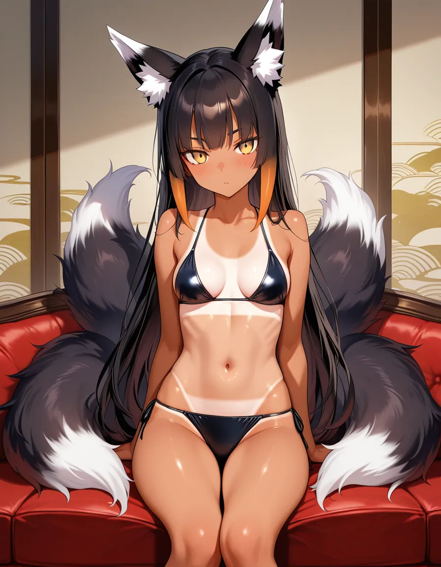 petite,  tanlines kitsune, hentai_studio_quality