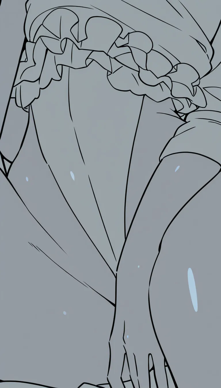 best quality, clean lines, solo, shiny skin, frills, masturbation,femboy, 2D illustration