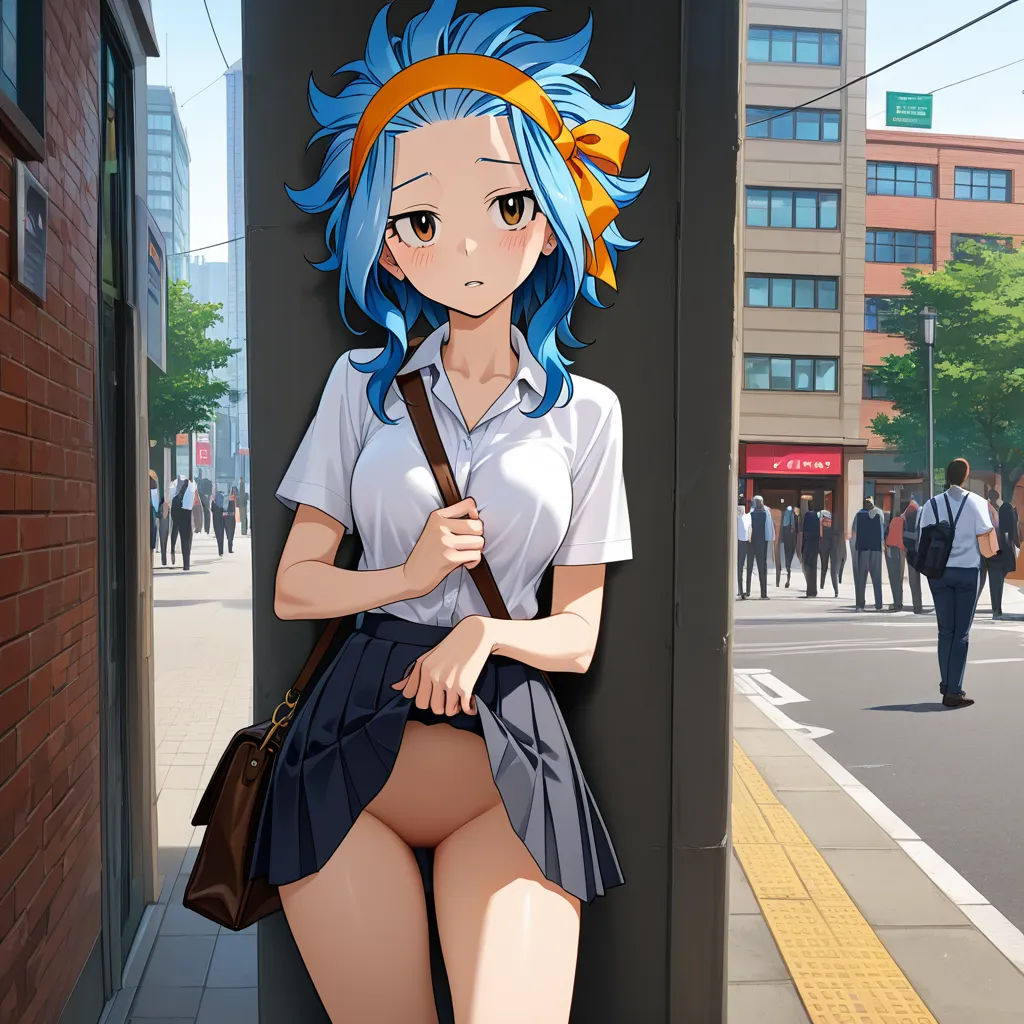 levy mcgarden, public_indecency, shame, shirt, flashing, no_panties,, hentai_studio_quality