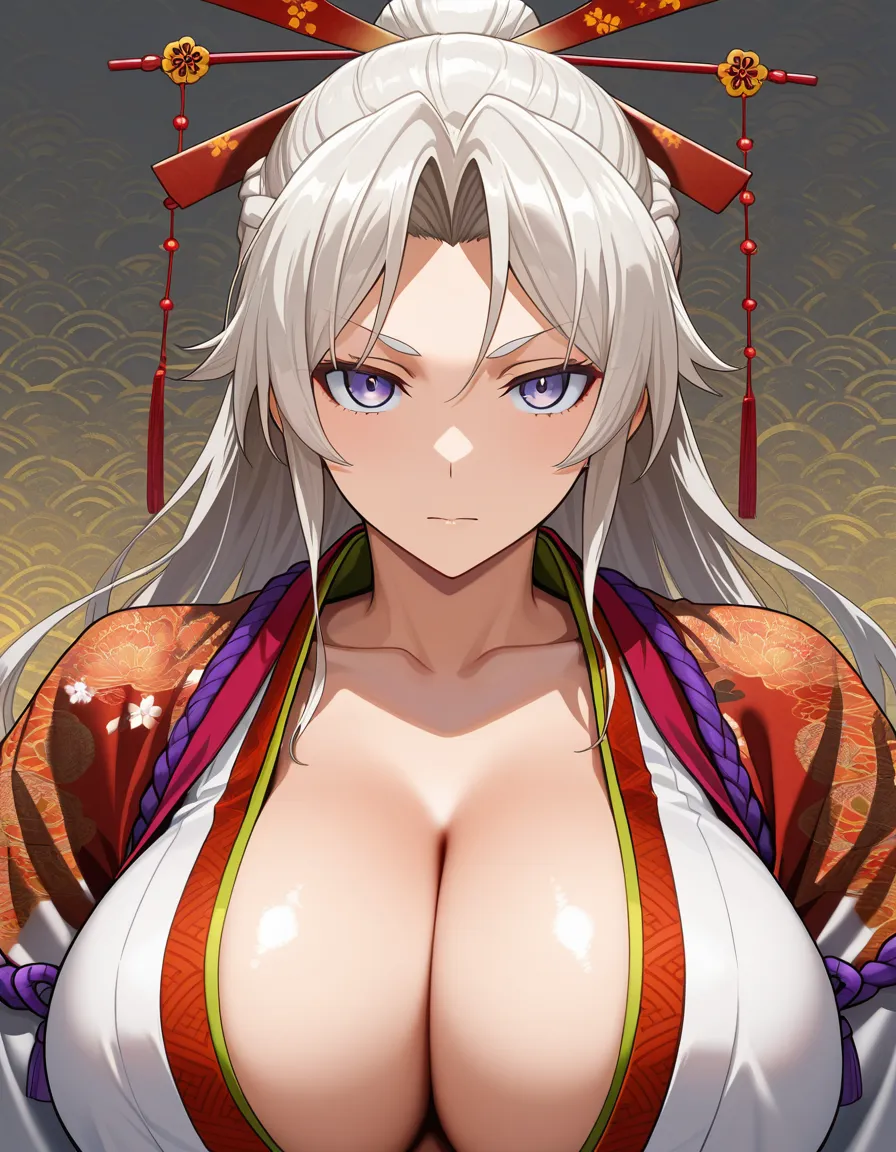 sengoku renka zoom ,takeda shingen ,shemale ,white hair ,, hentai_studio_quality