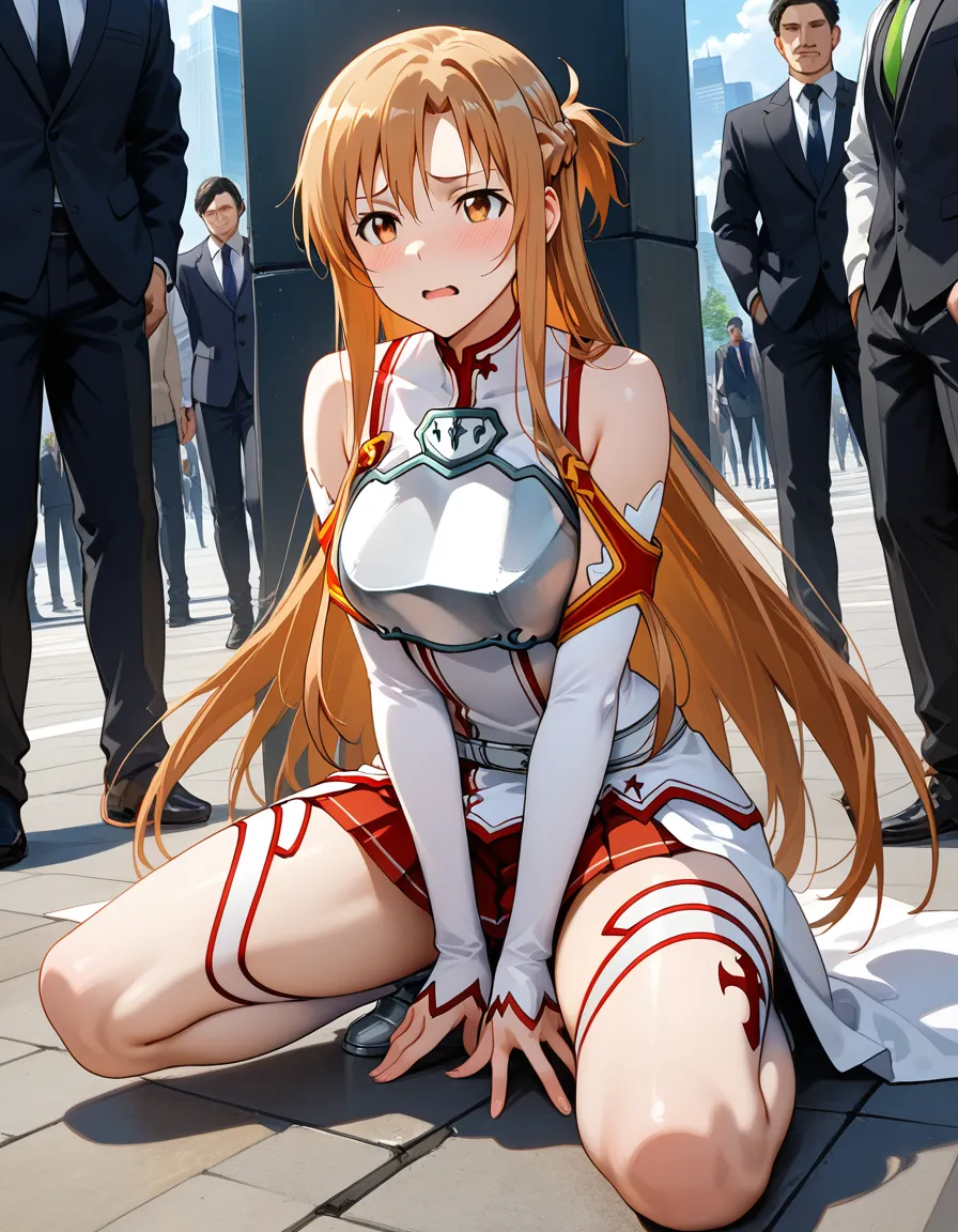 Asuna from SAO, humiliation, public, hentai_studio_quality