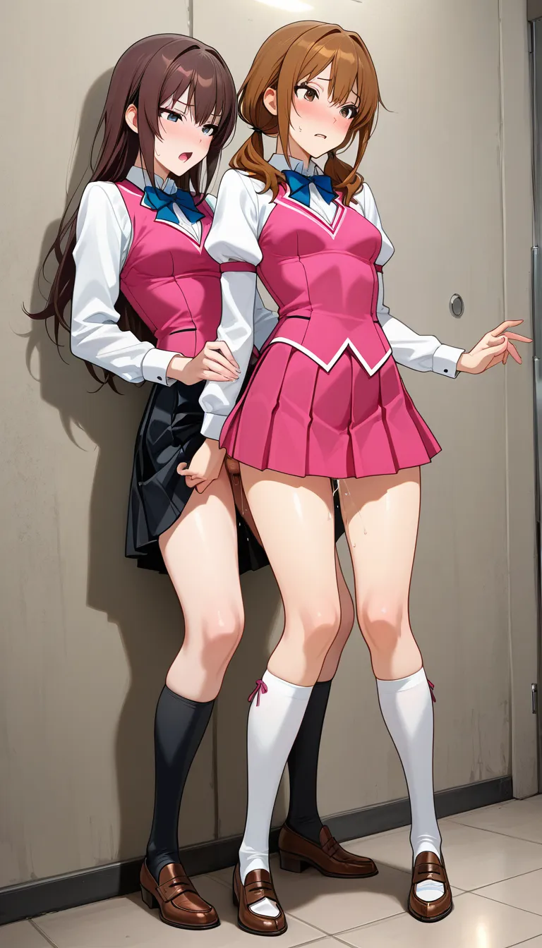 small_breasts low_twintails clothed_sex long_sleeves skirt_set, anal brown_hair, kneehighs,
crossdressing, hentai_studio_quality