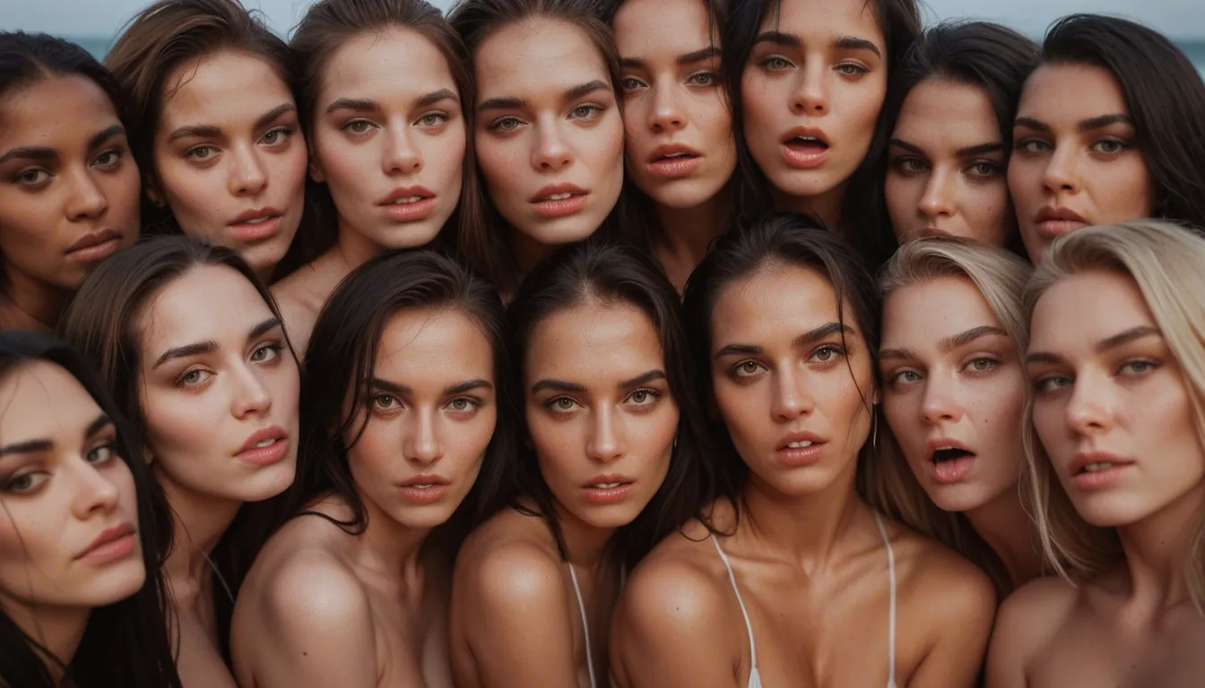 cinematic photo, 8k, POV, 6+women, orgasm, hourglass figure, confident gaze, dslr quality