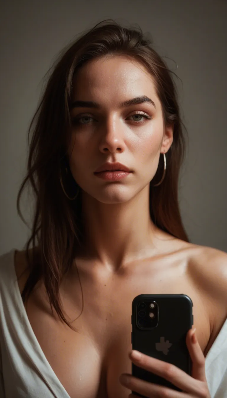 a transexual naked women, score_9, score_8, amateur photo, phone snapshot, realistic skin texture, skin blemishes, soft indoor lighting