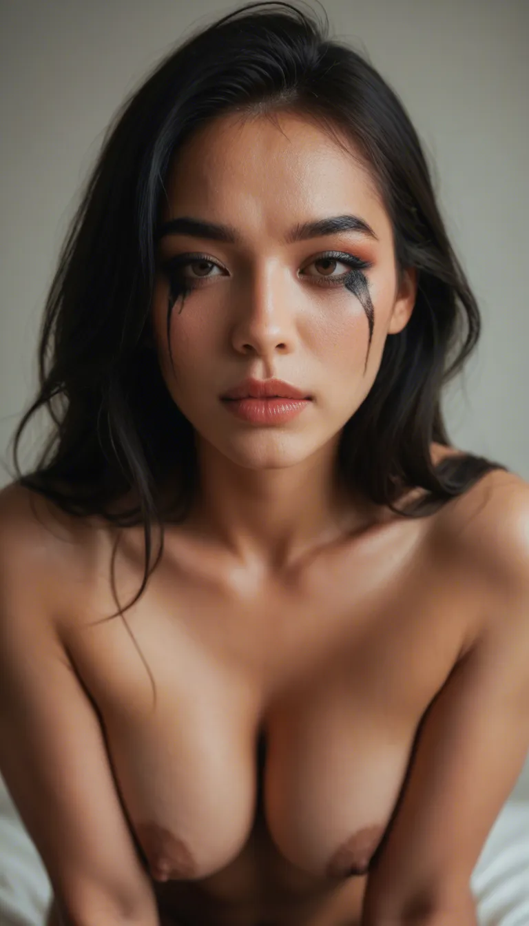 chinese female streamer, 25 years old, east asian, beautiful influencer face, fair skin, long black hair, heavy makeup, nude, being fucked from behind doggystyle, big breasts bouncing, moaning expression, bedroom, warm light, photorealistic, realistic