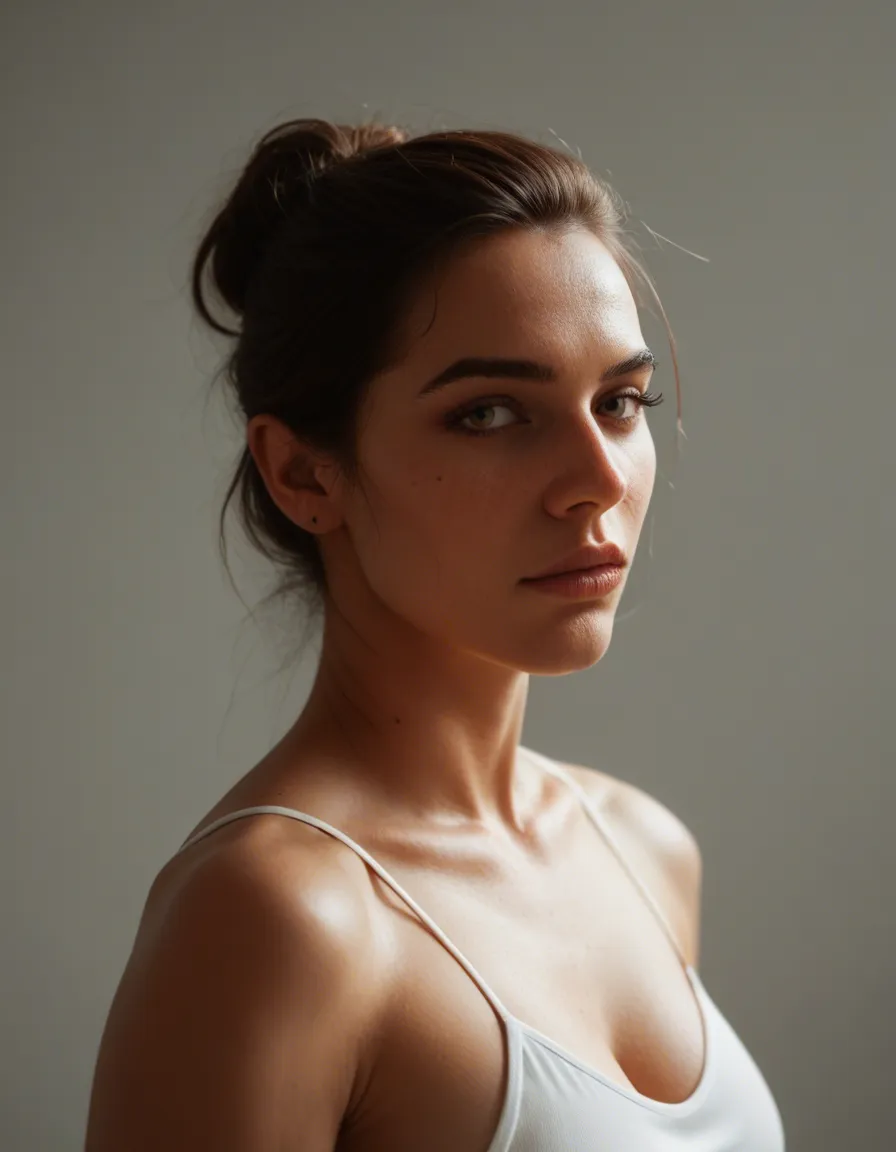 Junge woman , nackt, geil, rasiert, score_9, score_8, candid photo, realistic skin texture, visible skin pores, film grain, depth of field