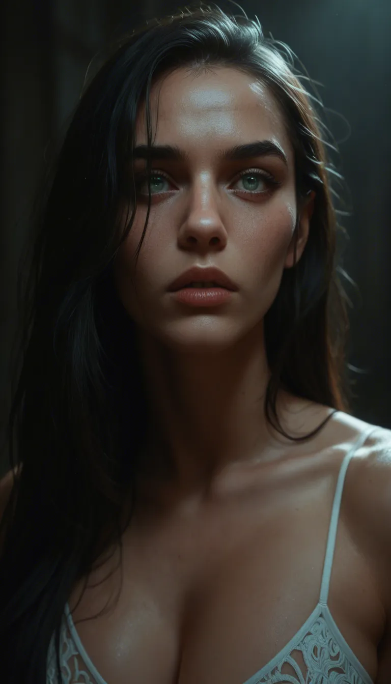 A very thin winged angel with dark hair not quite to shoulders, a fringe and large eyes (not too large) that are green and from first person perspective I'm lying in a princess's bed with her, both lying on our sides. She spits LOTS in her hand an starts masturbating me slowly while looking into my eyes and smiling as she talks about how delightful she thinks it must feel, and goes faster and faster until I cum all over her front with an obscene moan of pleasure
