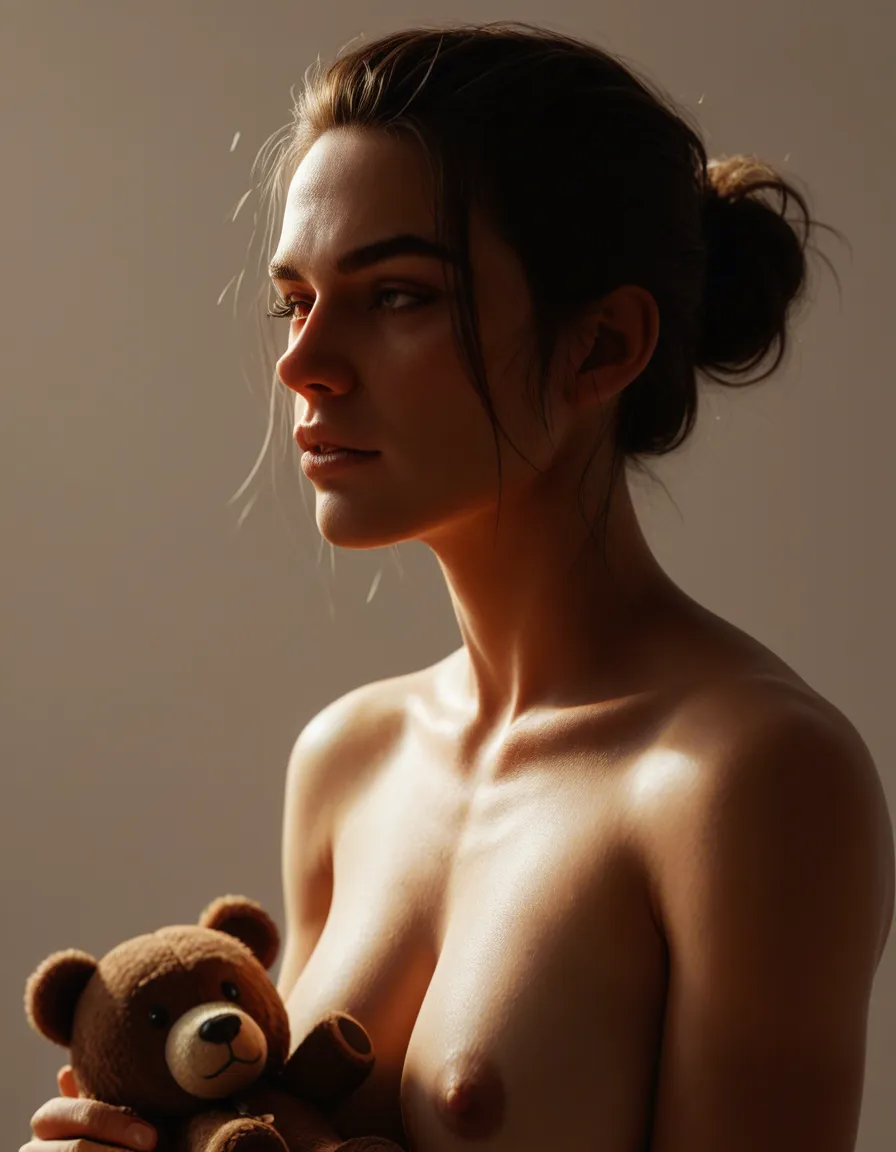 highly detailed, natural lighting, girl, fully nude, teddy_bear, score_9, score_8, 3d render, octane render, subsurface scattering, ray tracing, smooth shading
