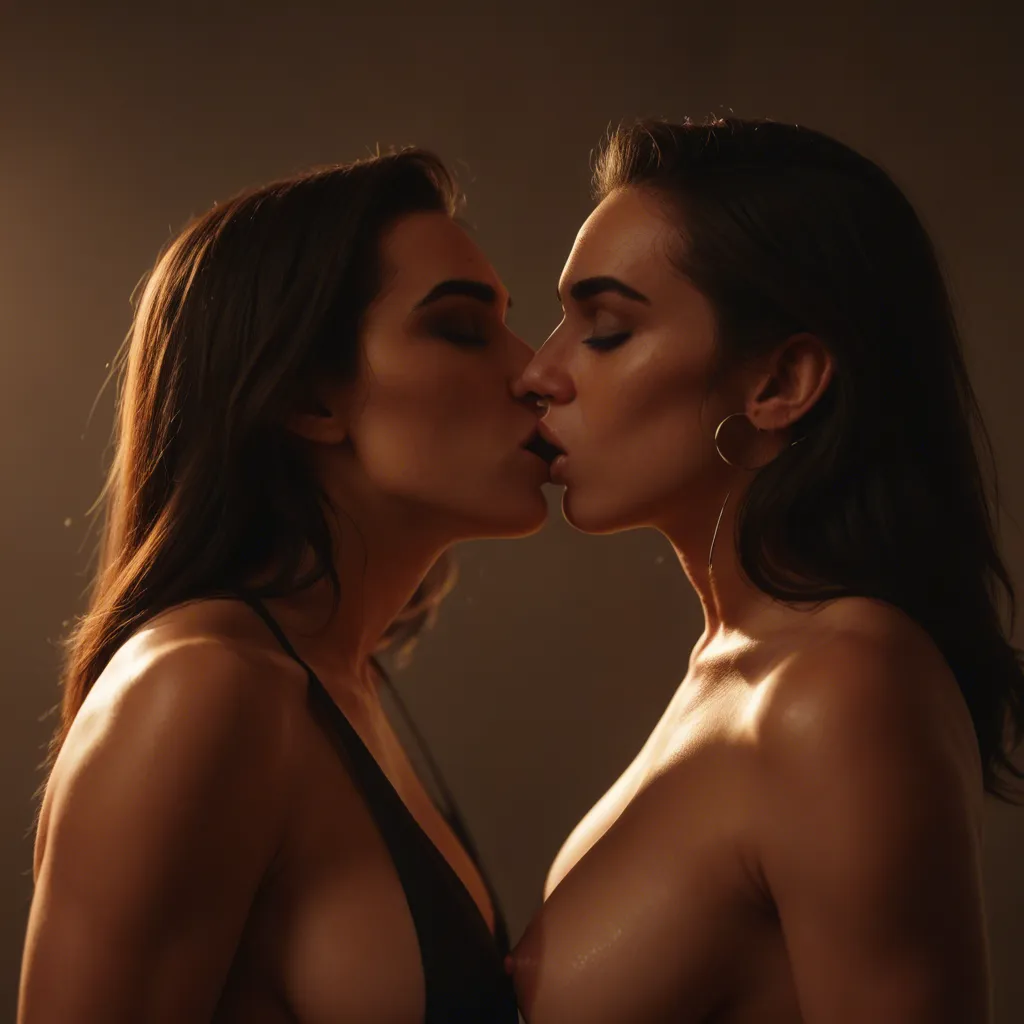 punjabi, lesbian, kissing neck, saree, one boob exposed