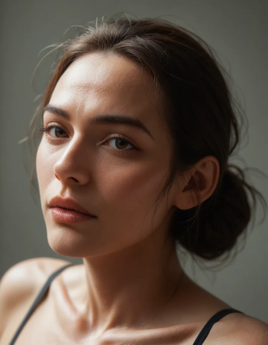 ふたなり、水着, score_9, score_8, candid photo, realistic skin texture, visible skin pores, film grain, depth of field