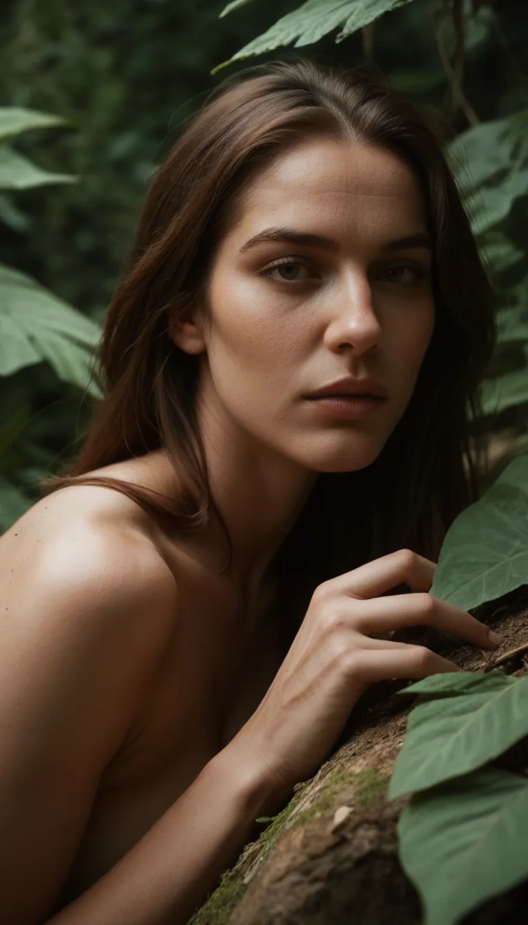 sharp focus, 8k uhd, solo, hourglass figure, ribbon, masturbation, leaf, portrait, rim light, photorealistic