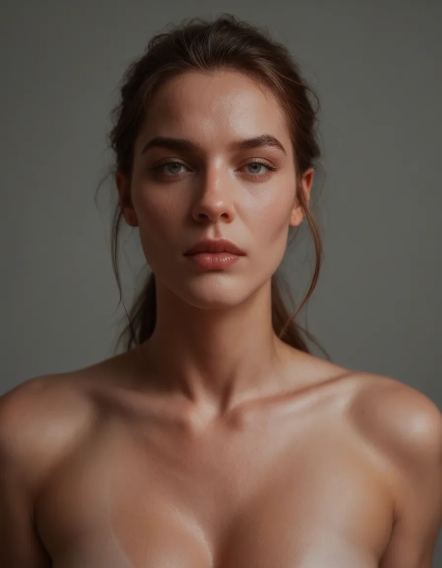 The guy fucks the woman from behind. The woman smiles., score_9, score_8, candid photo, realistic skin texture, visible skin pores, film grain, depth of field
