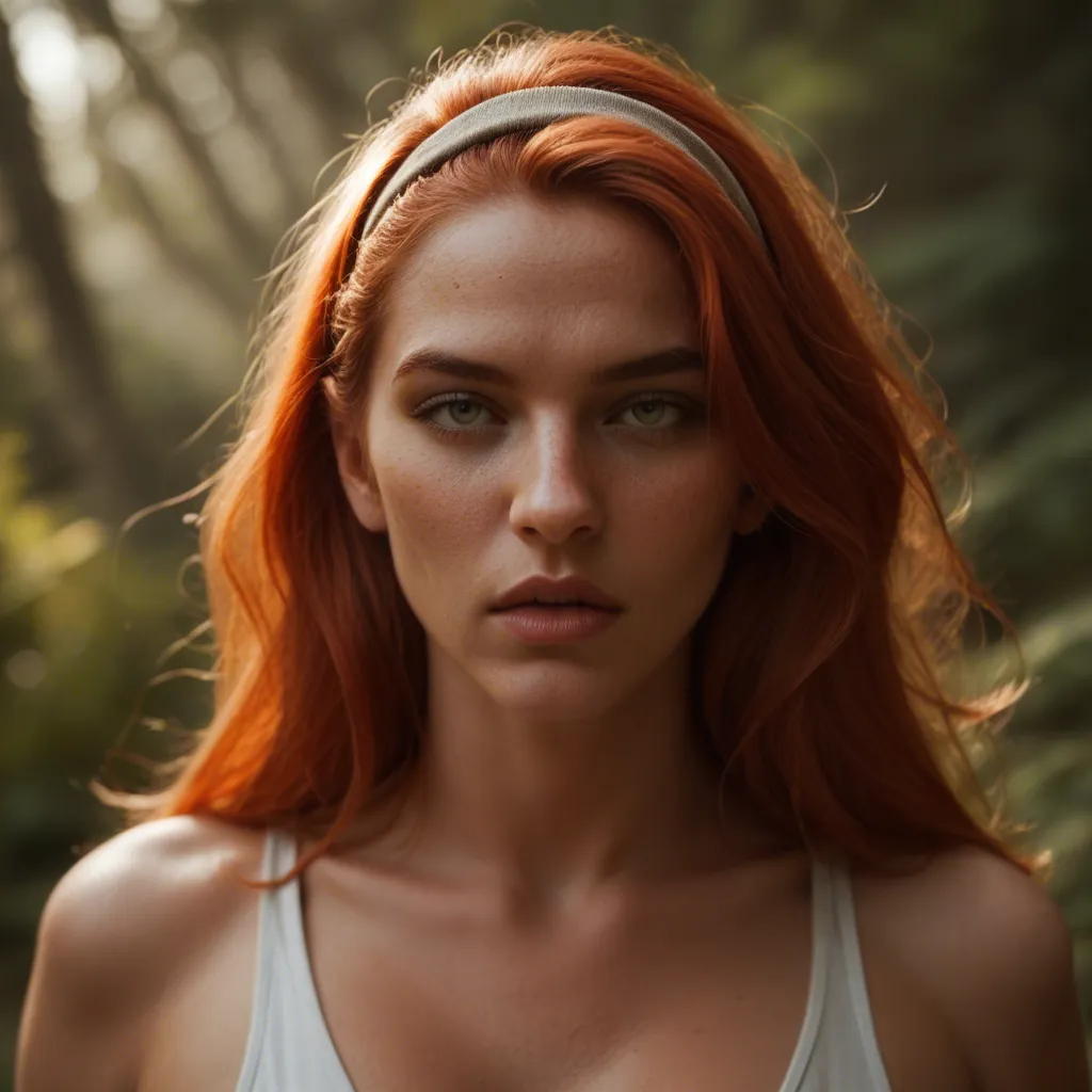highly detailed, natural lighting, redhead woman, hairband, alternate costume, orgasm, dslr quality