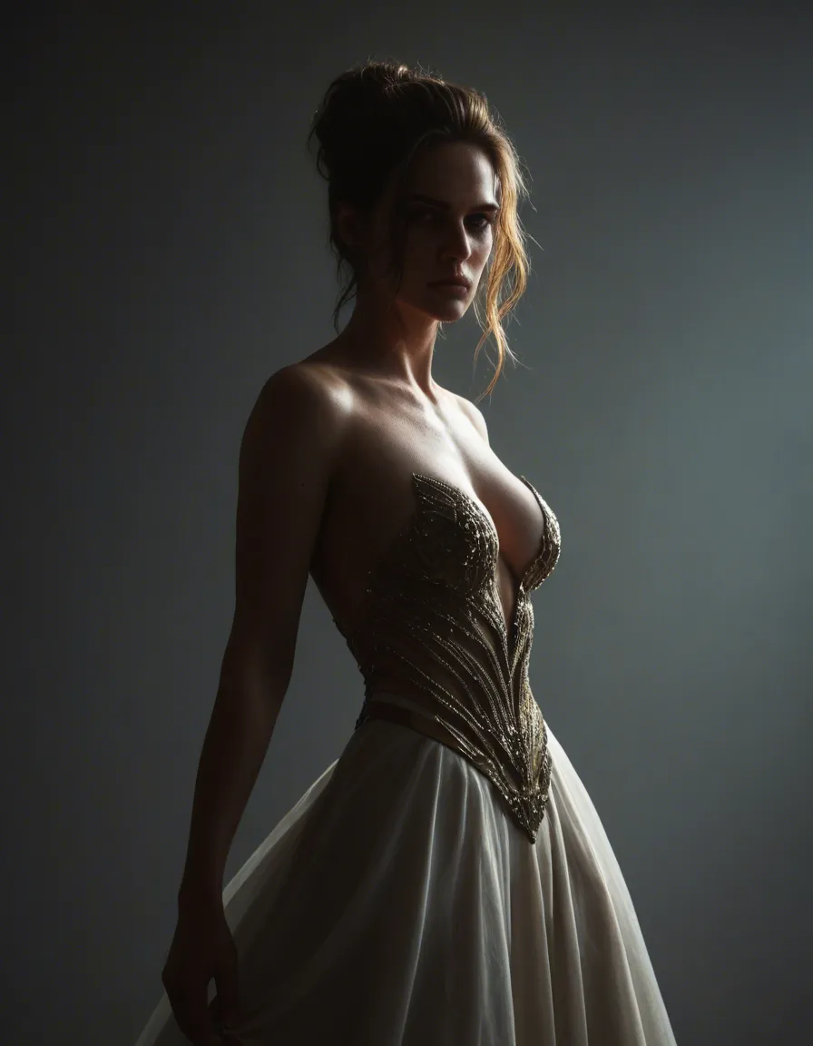 (masterpiece), best quality, very aesthetic, detailed face, sharp focus, beautiful, perfect lighting, masterpiece, best quality, amazing quality, absurdress, highly detailed, dramatic light, (ultra-detailed), (ultra-detailed, 8k, gritty cinematic style)
perfect lighting, very aesthetic, 1woman, 1boy
BREAK
1woman, kawaii, cute, petite, beaurtiful face, thick lips, detailed eyes, big eyes, eyelashes, green eyes, blue t-shirt, lips, tied shirt, blonde, very long hair, glasses, lifted shirt, bare breasts, nipples,
BREAK
woman on fours, doggy, kneeling on sofa, spread legs, top-down bottom-up, (hand on her own ass), pussy juice splash, smile, open mouth, teeth, tongue, adorable, nice, cute, glancing at viewer, suggestive, provocative
BREAK
1boy, grabbing woman's ass , huge penis, testicles, erection, penetrating woman's vagina,
BREAK
dark background, blue theme, night, sofa, shelf filled with books, intellectual atmosphere.
She has a moderately long oval face, softly full cheeks, a smooth narrowing jaw and small rounded chin. Her forehead is medium-high and broad. Her eyebrows are dark, medium-thick, fairly straight with subtle outer arches and natural asymmetry. Her eyes are medium-sized, horizontally elongated almonds with light grey-green or hazel irises, dark lashes and defined upper lids. Her nose has a straight narrow-to-medium bridge, softly rounded tip and narrow natural nostril base. Her lips are medium width, with a thinner upper lip and fuller lower lip, forming a subtle asymmetric closed-mouth smile. Her skin is warm light-to-medium with natural texture and faint expression lines. Her hair is straight, smooth and centre-to-slightly-off-centre parted, naturally dark brown, sometimes transitioning into warm blonde lengths. Do not enlarge the eyes, sharpen the jaw, inflate the lips, over-smooth the skin or make the face perfectly symmetrical. Preserve the exact proportions and natural asymmetry visible in the references., score_9, score_8, candid photo, realistic skin texture, visible skin pores, film grain, depth of field