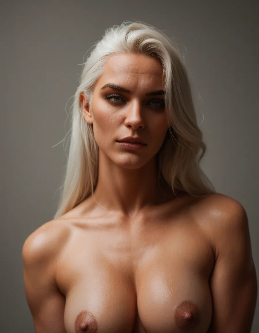 Naga dziewczyna z ogoloną cipką i robiąca sobie palcówkę, score_9, score_8, candid photo, realistic skin texture, visible skin pores, film grain, depth of field