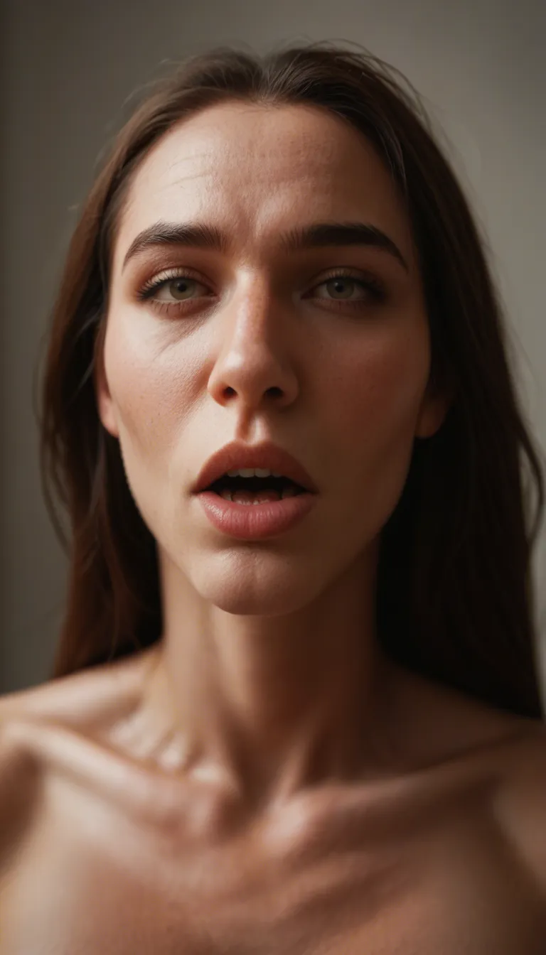 Hogtied bitch with dick in her mouth, score_9, score_8, candid photo, realistic skin texture, visible skin pores, film grain, depth of field