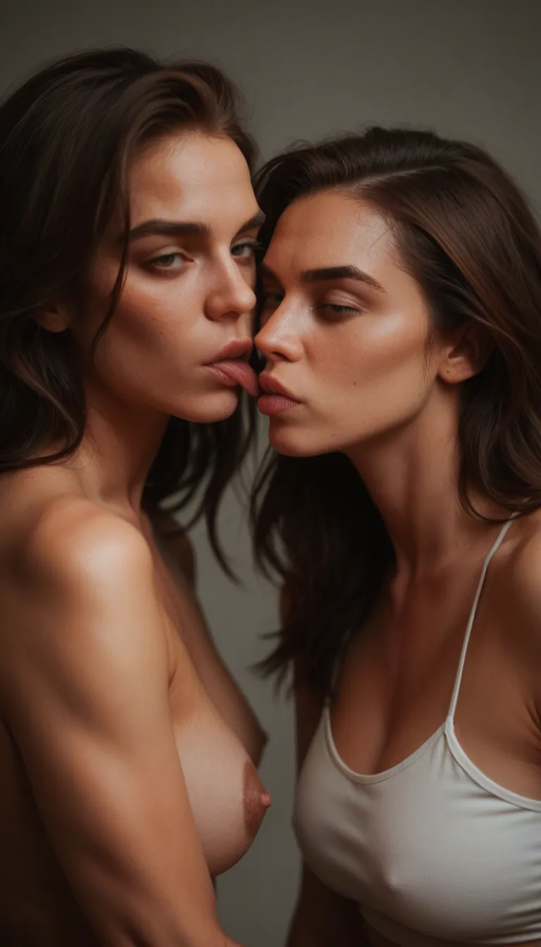 The two adults slowly move closer while maintaining natural eye contact. They gently tilt their heads and begin kissing. The kiss gradually becomes passionate and includes subtle French kissing with brief, natural tongue contact. Their movements remain tender, realistic and affectionate. Keep both faces consistent with the reference image. Natural facial expressions, realistic lip movement, subtle breathing and small head movements. They remain cuddled together under the blanket. Fixed camera, cinematic warm lighting, no face distortion, no morphing, no extra limbs.