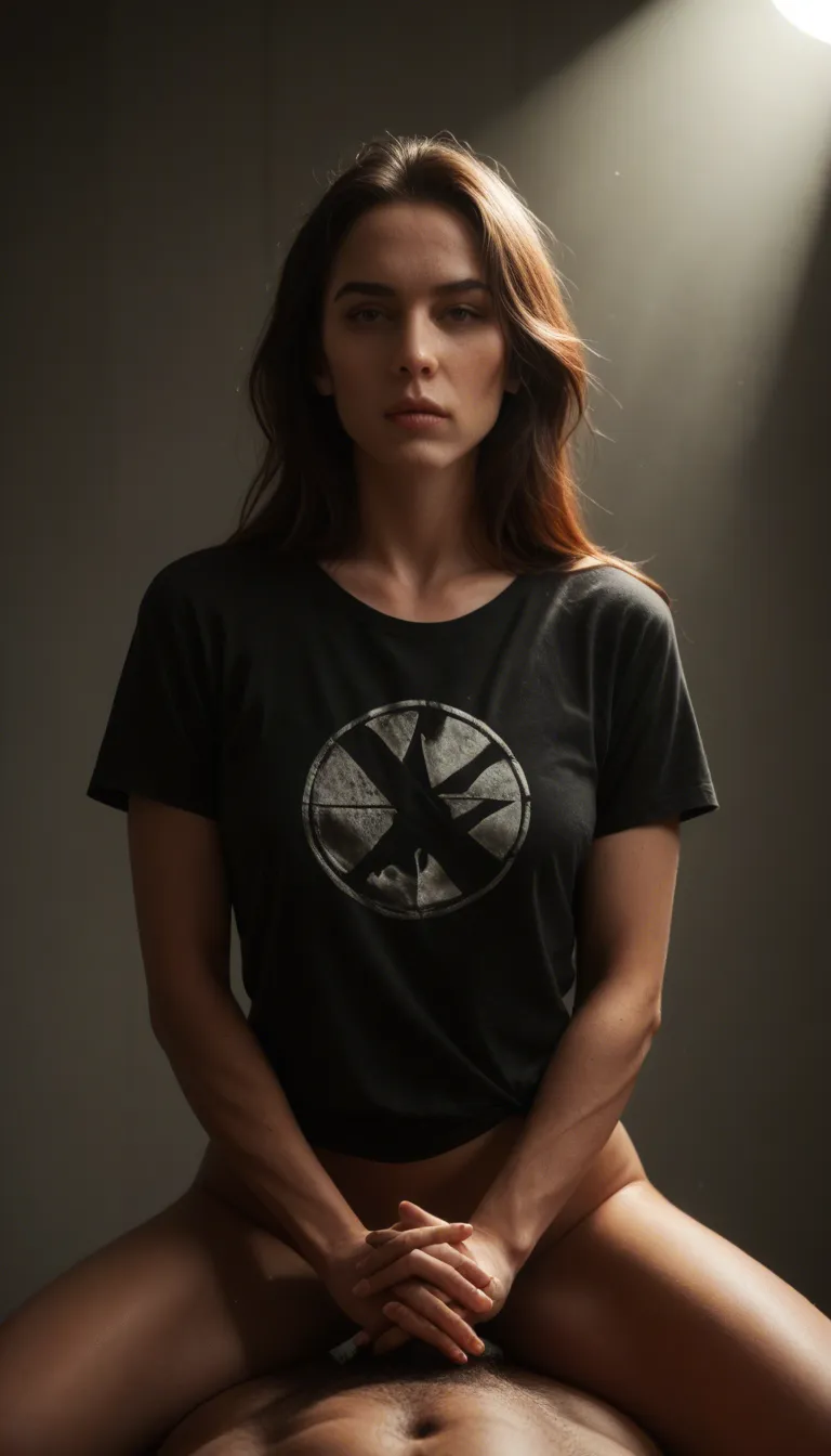 RAW photo, ultra realistic, 1other, holding hands, shirt, reverse cowgirl, portrait, spotlight, photorealistic