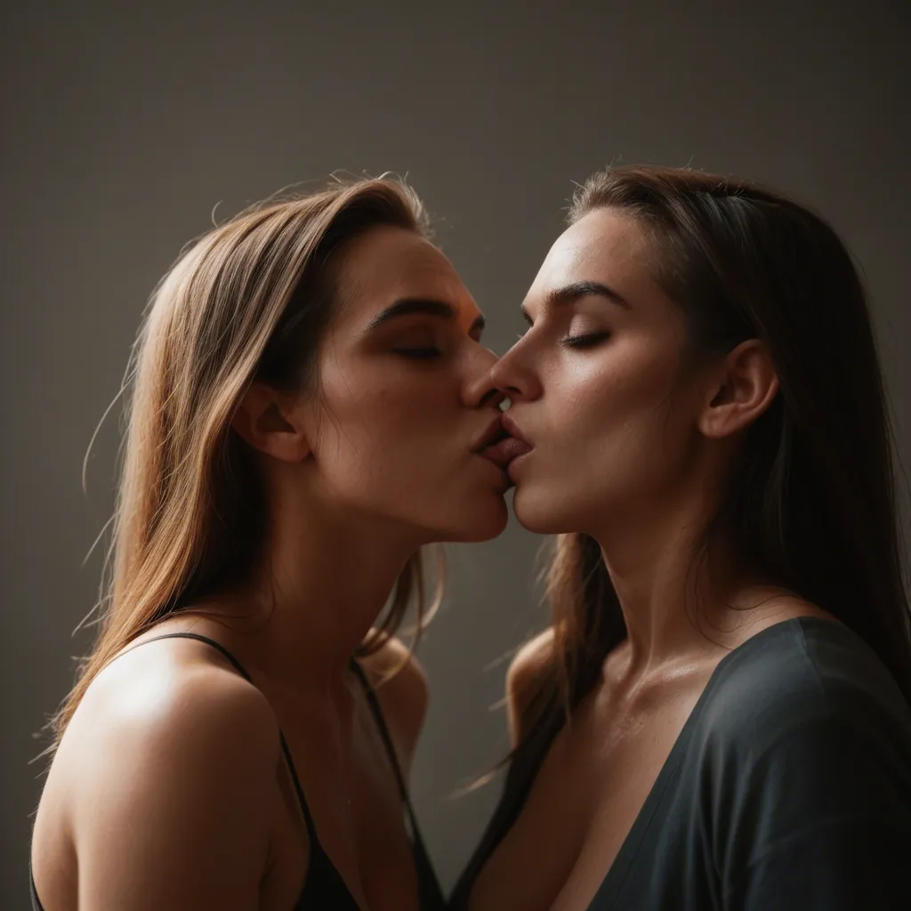 Lesbian kissing